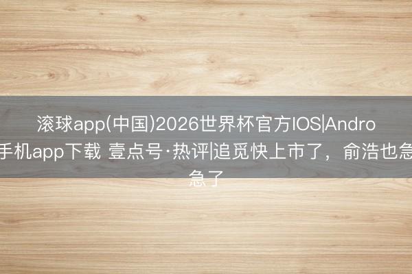 滚球app(中国)2026世界杯官方IOS|Android手机app下载 壹点号·热评|追觅快上市了，俞浩也急了