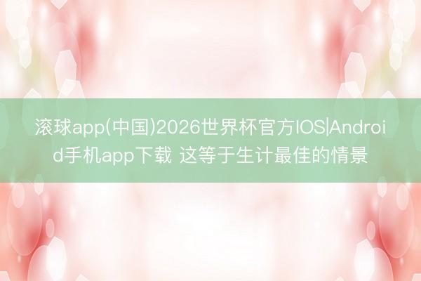 滚球app(中国)2026世界杯官方IOS|Android手机app下载 这等于生计最佳的情景