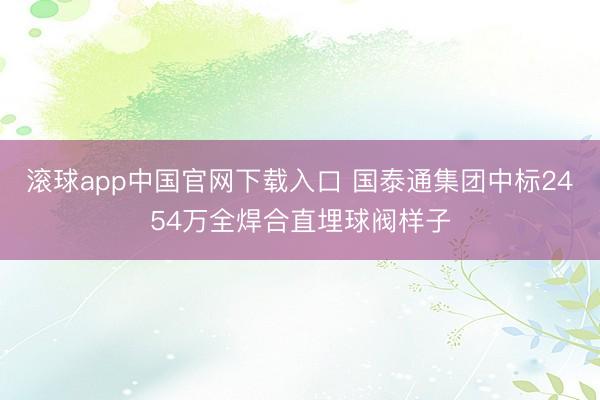滚球app中国官网下载入口 国泰通集团中标2454万全焊合直埋球阀样子