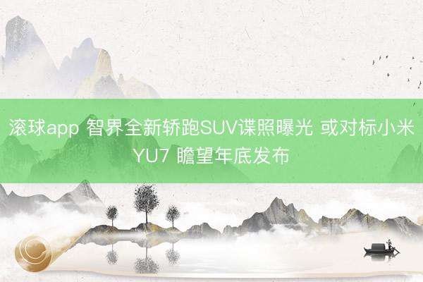 滚球app 智界全新轿跑SUV谍照曝光 或对标小米YU7 瞻望年底发布