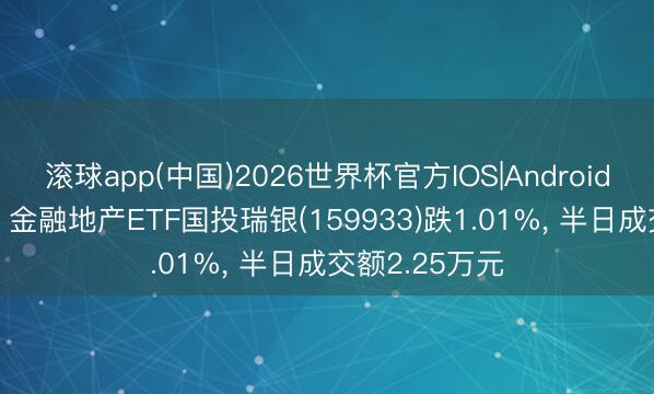 滚球app(中国)2026世界杯官方IOS|Android手机app下载 金融地产ETF国投瑞银(159933)跌1.01%， 半日成交额2.25万元