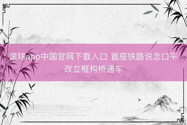 滚球app中国官网下载入口 首座铁路说念口平改立框构桥通车