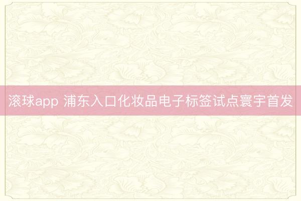 滚球app 浦东入口化妆品电子标签试点寰宇首发