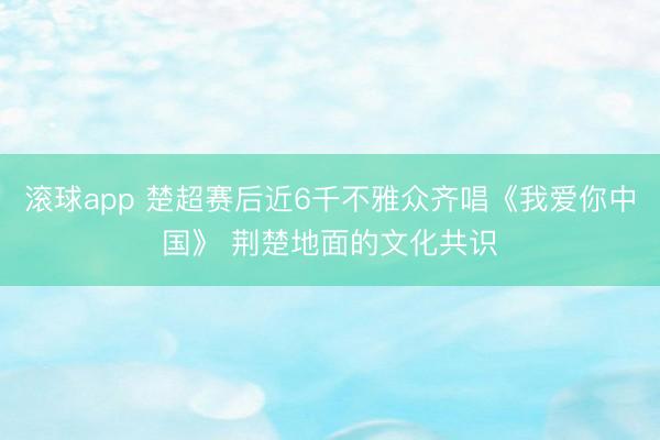 滚球app 楚超赛后近6千不雅众齐唱《我爱你中国》 荆楚地面的文化共识