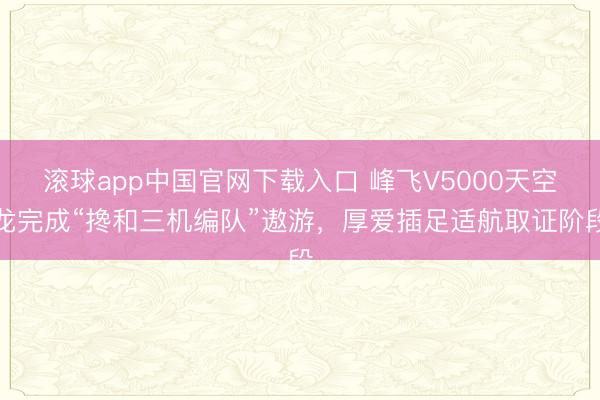 滚球app中国官网下载入口 峰飞V5000天空龙完成“搀和三机编队”遨游，厚爱插足适航取证阶段