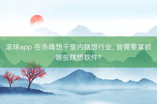 滚球app 在赤峰想干室内瞎想行业， 皆需要掌抓哪些瞎想软件?