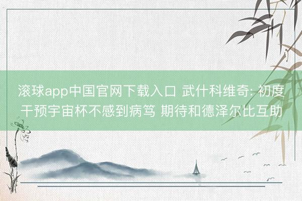 滚球app中国官网下载入口 武什科维奇: 初度干预宇宙杯不感到病笃 期待和德泽尔比互助