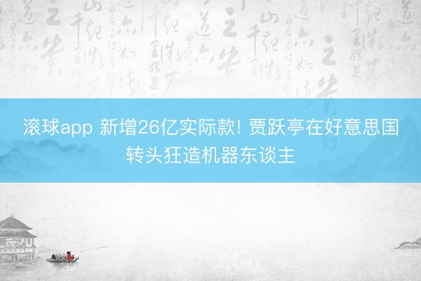 滚球app 新增26亿实际款! 贾跃亭在好意思国转头狂造机器东谈主