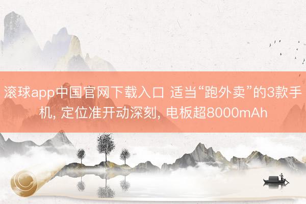 滚球app中国官网下载入口 适当“跑外卖”的3款手机， 定位准开动深刻， 电板超8000mAh