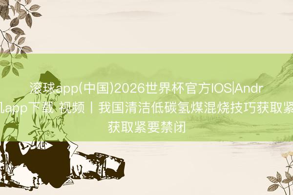 滚球app(中国)2026世界杯官方IOS|Android手机app下载 视频丨我国清洁低碳氢煤混烧技巧获取紧要禁闭