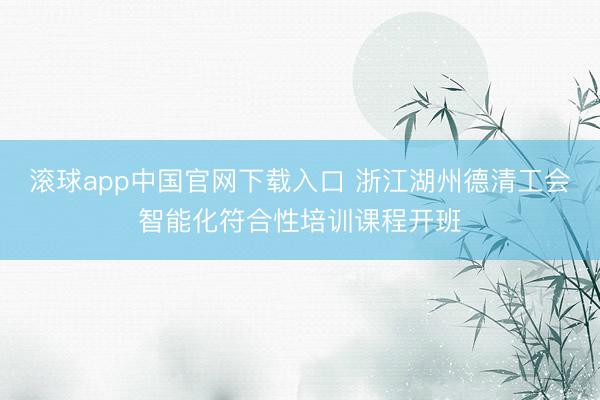滚球app中国官网下载入口 浙江湖州德清工会智能化符合性培训课程开班