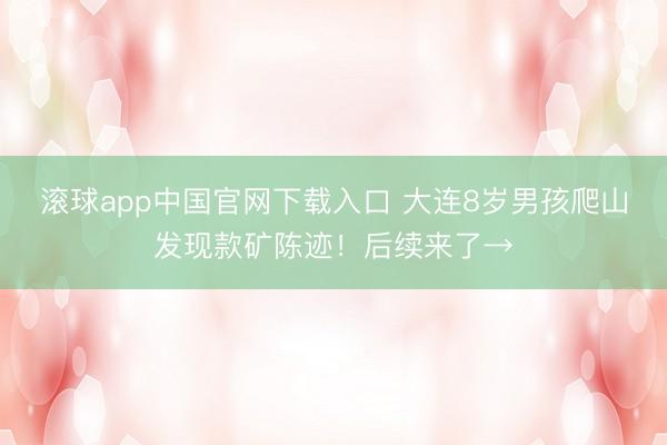 滚球app中国官网下载入口 大连8岁男孩爬山发现款矿陈迹！后续来了→