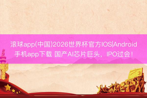 滚球app(中国)2026世界杯官方IOS|Android手机app下载 国产AI芯片巨头，IPO过会！