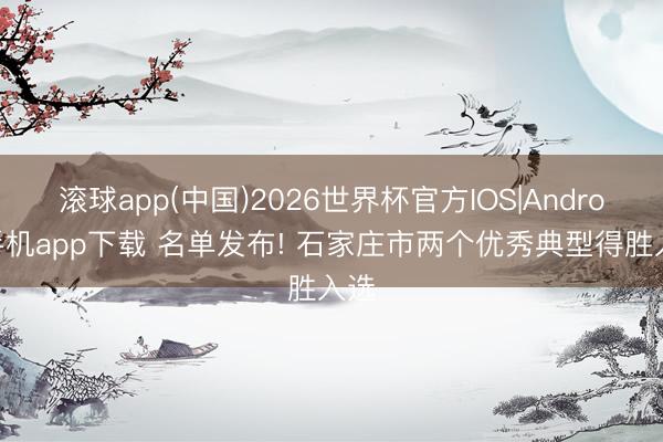 滚球app(中国)2026世界杯官方IOS|Android手机app下载 名单发布! 石家庄市两个优秀典型得胜入选