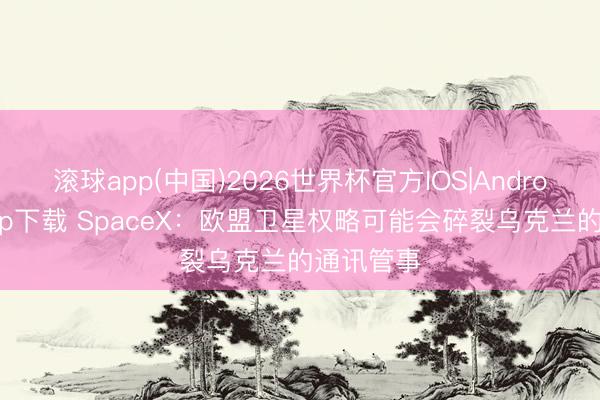滚球app(中国)2026世界杯官方IOS|Android手机app下载 SpaceX：欧盟卫星权略可能会碎裂乌克兰的通讯管事