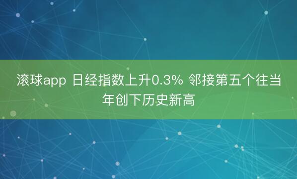 滚球app 日经指数上升0.3% 邻接第五个往当年创下历史新高